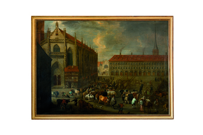 H. 33087
<br/>
Der Würzburger Marktplatz mit Marienkapelle
<br/>
<em>Onghers, Oswald</em>